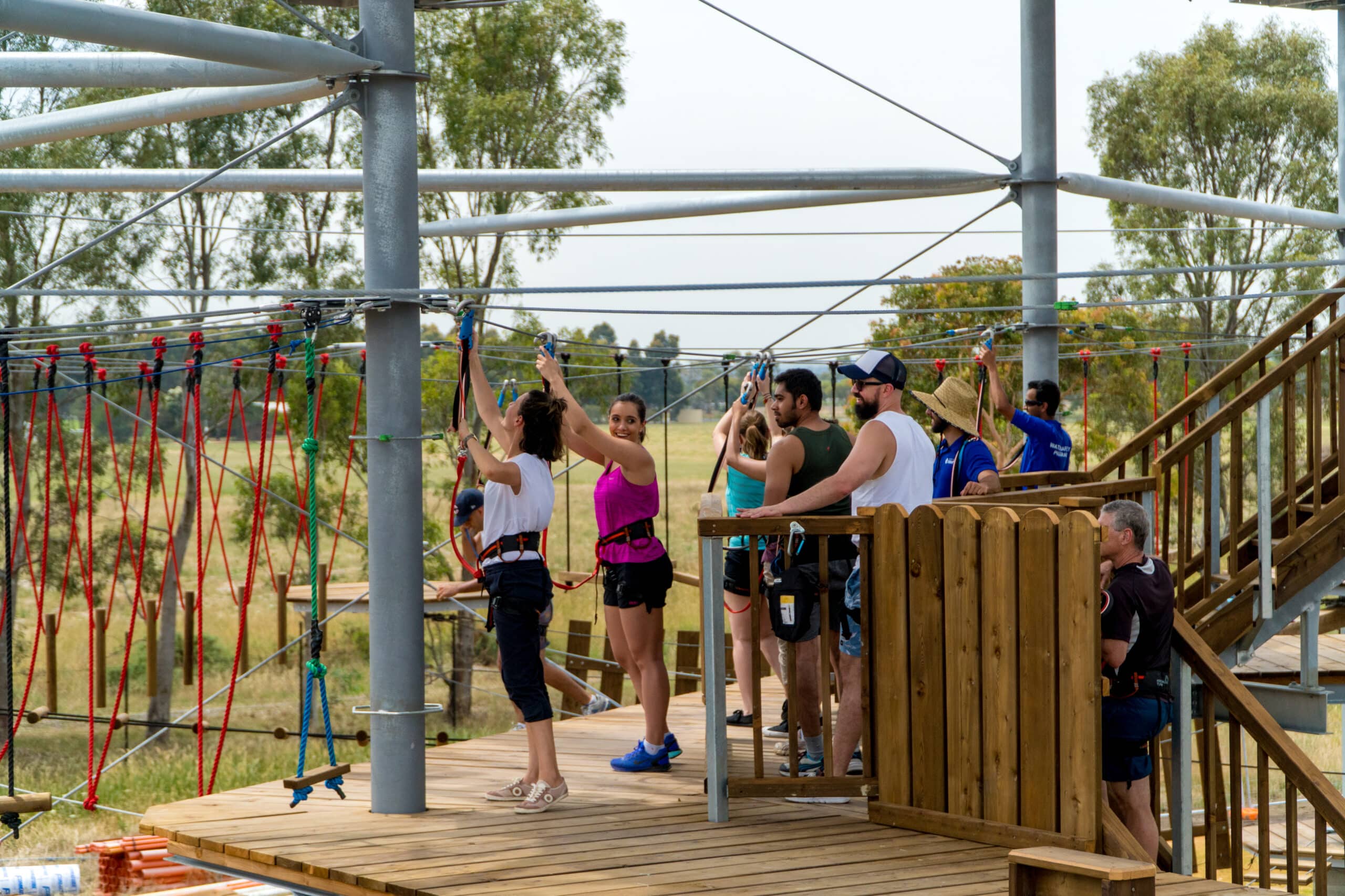 getting ready to go on high ropes